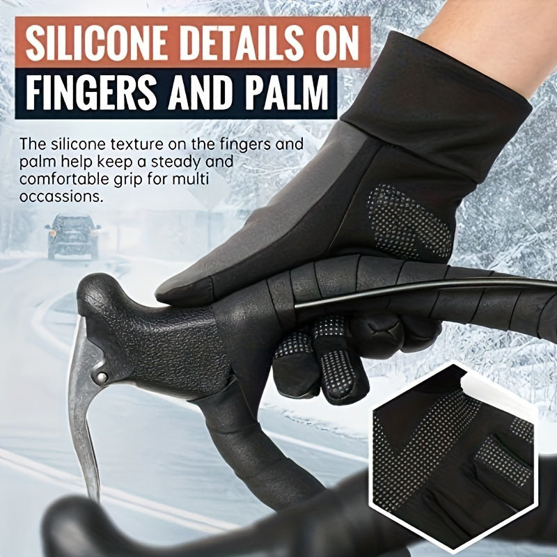 Touch Screen Cycling Gloves Waterproof Non-Slip Skiing Gloves