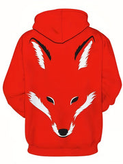 Men's Fox Graphic Hoodie Active Slightly Stretch 3D Print Hooded Sweatshirt