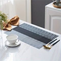 PVC Striped Woven Placemats - Reusable Table Mats - Heat Insulation Pads