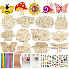 Wooden Animal Crafts Set for Kids - 288pcs Creative Toy