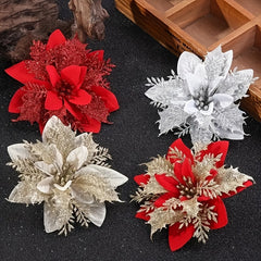 1pc Christmas Decorative Flowers Red Artificial Flowers Christmas Wreath Accesso