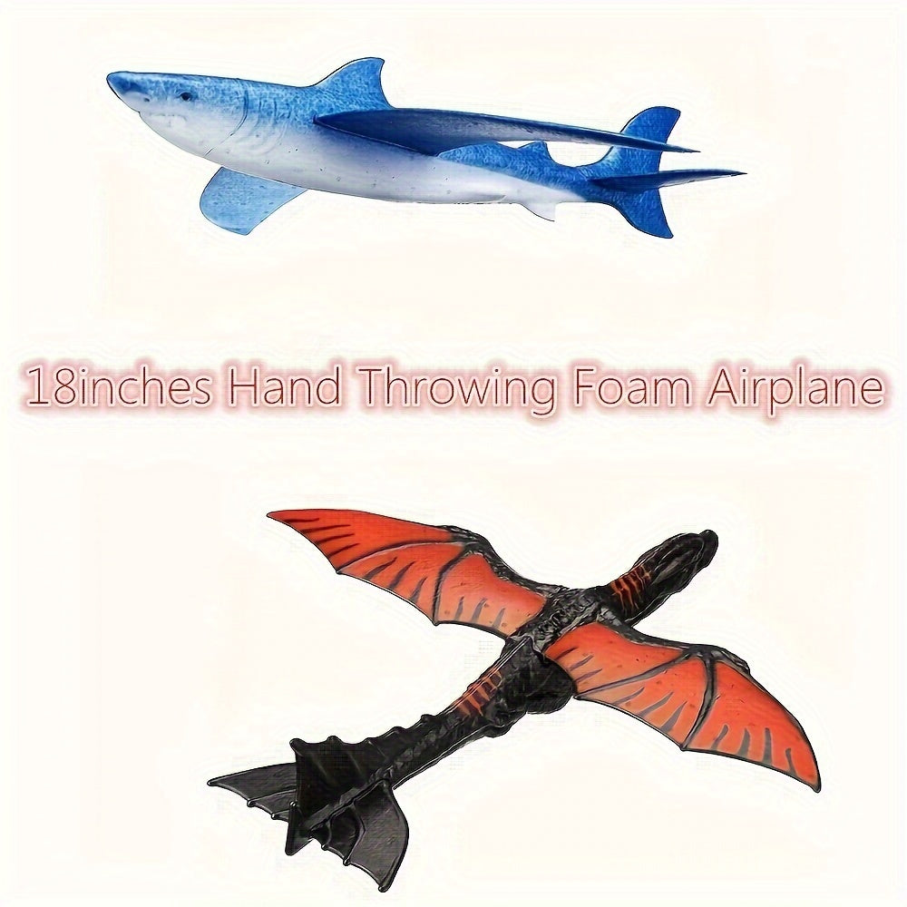 Foam Hand Thrown Airplane Toy Shark Dragon Simulation Animal