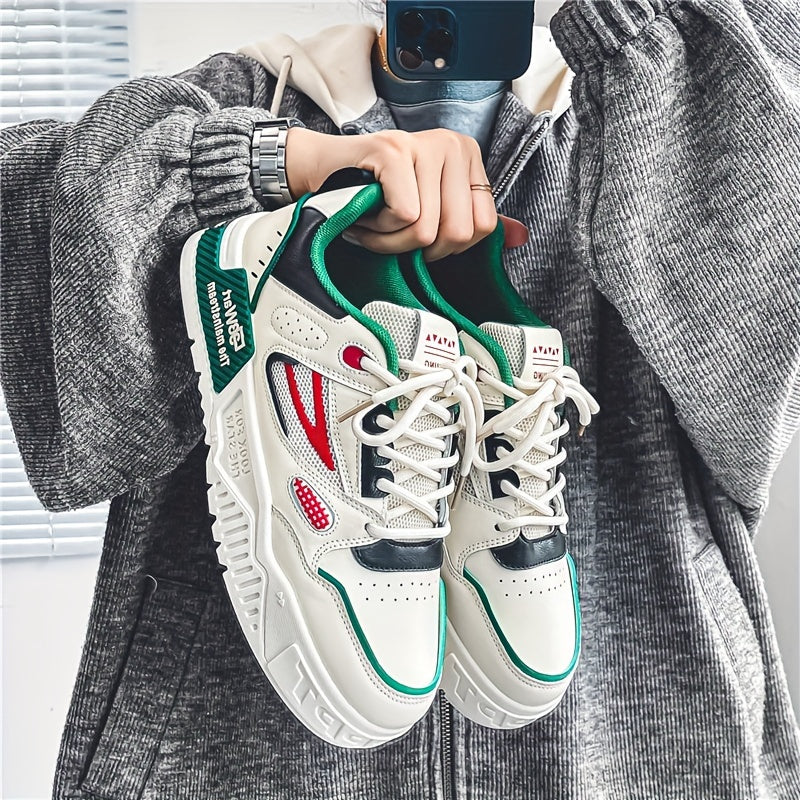 Men's Block Skate Shoes Lace Up Comfy Non Slip Sneakers