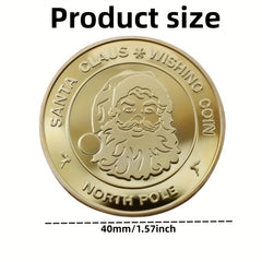 Merry Christmas Golden Coin Santa Claus Wishing Coin Display Rack