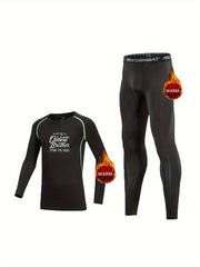2pcs Toddler Kids Fleece Compression Sets Crew Neck Pullover Matching Pants