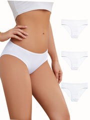Women's 3pcs Comfy & Breathable Stretchy Briefs