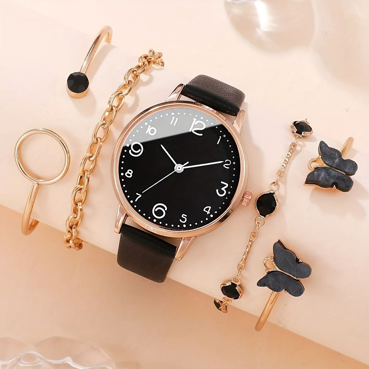 Women's Butterfly Watch Rhinestone Decorated Starry Sky Dial