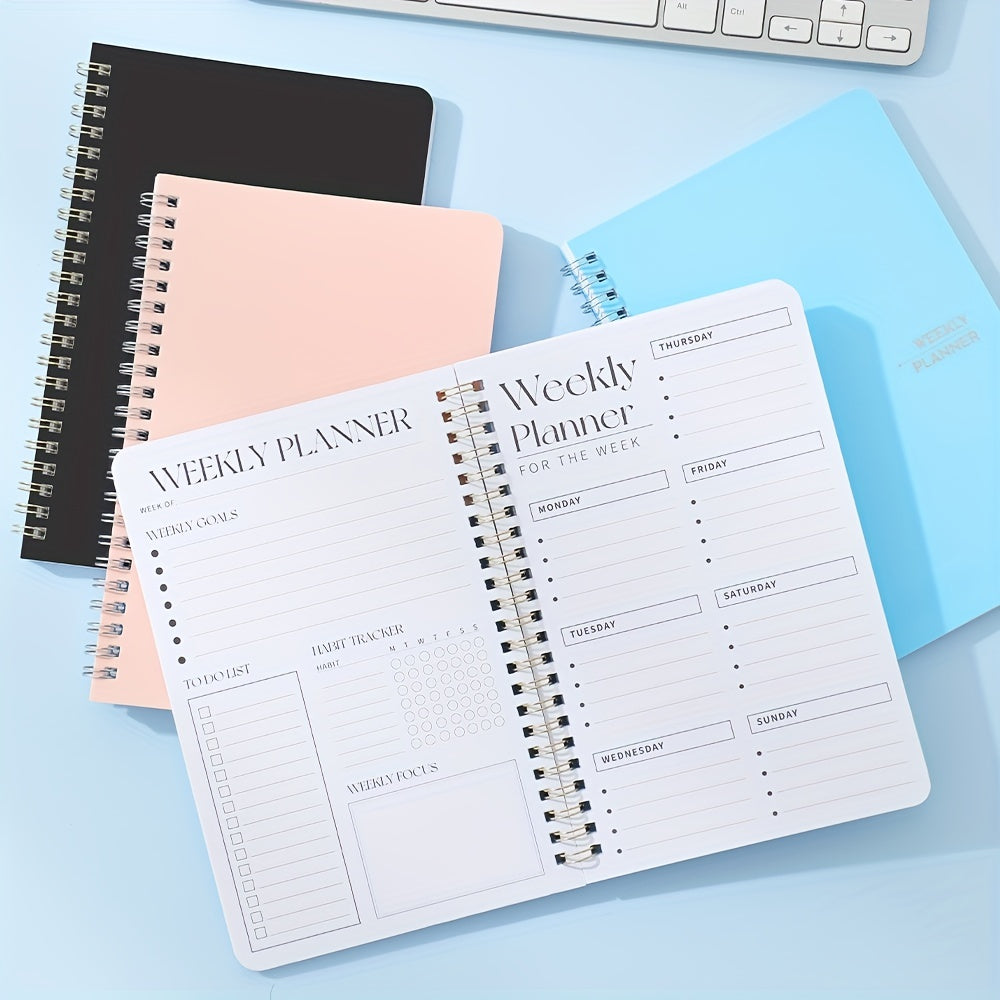 Undated Weekly Planner Hardcover Notebook Habit Tracker To Do List