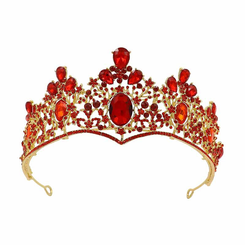 Baroque Colorful Crown Bridal Wedding Hairband Headband