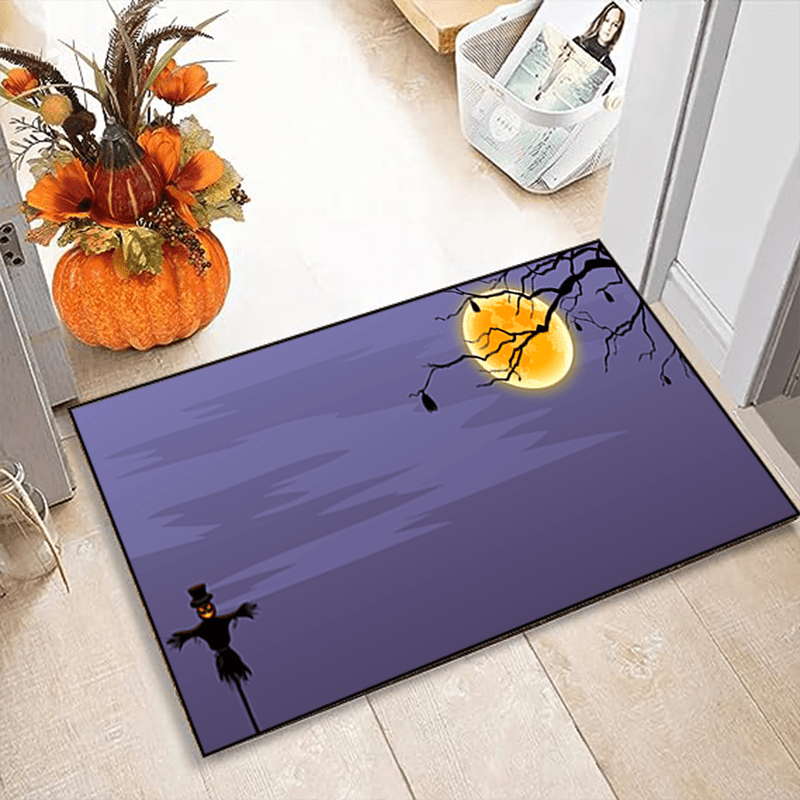2pcs Halloween Kitchen Carpet & Cushion Set Anti-Fouling Non-Slip Washable Mat
