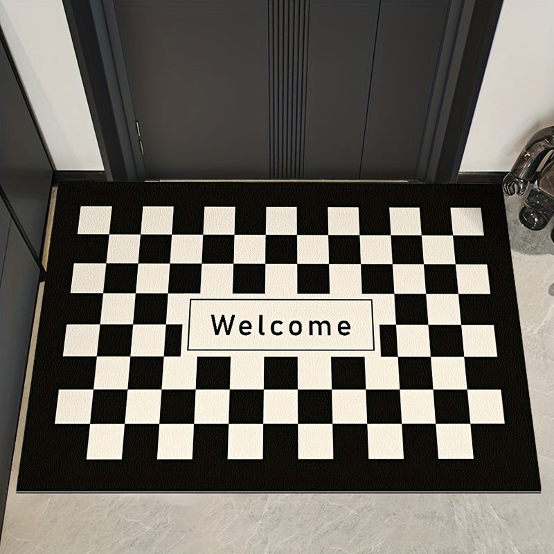 Plaid Mat Halloween Decoration, Non-slip Entry Mat for Home