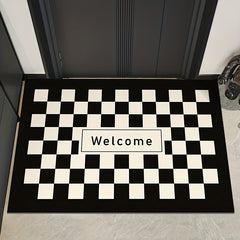 Plaid Mat Halloween Decoration, Non-slip Entry Mat for Home