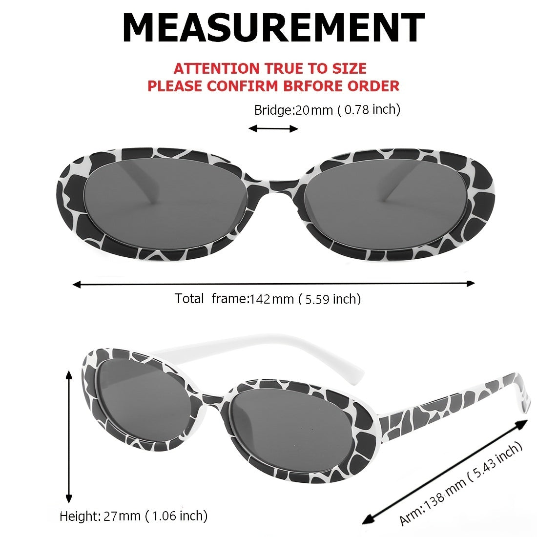 Small Animal Print Sunglasses Vintage Women Eyeglasses