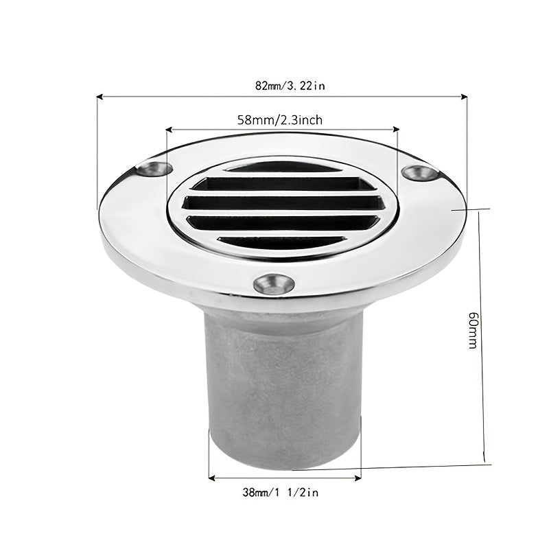 Marine Floor Deck Drain Scupper Stainless Steel for Boat Yacht