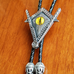 Egyptian Pyramid Skull Bolo Tie Rope Collar Titanium Steel
