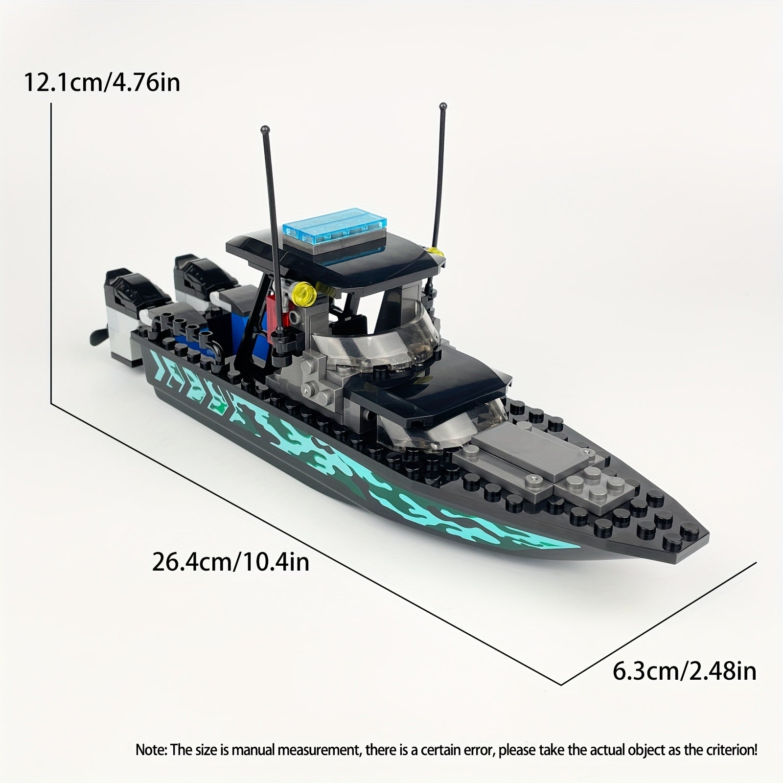 89pcs Detailed Yacht Building Block Model Set with Antenna & Flaps