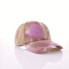 Tie Dye Ponytail Baseball Cap Colorful Print Sunshade Sports Hat
