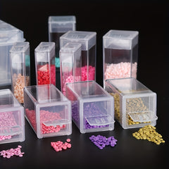 Mini Plastic Clear Storage Box Square Bottle for DIY Craft Diamond Painting Bead