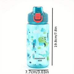 600ml Cartoon Leakproof Water Cup with Straw for Outdoor Sports
