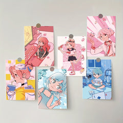 10pcs Cartoon Girl Postcards for Bedroom Wall Decor
