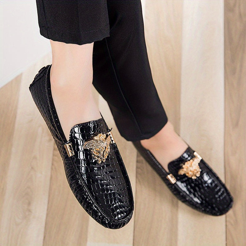 Men's Metallic Decor Moc Toe Loafers