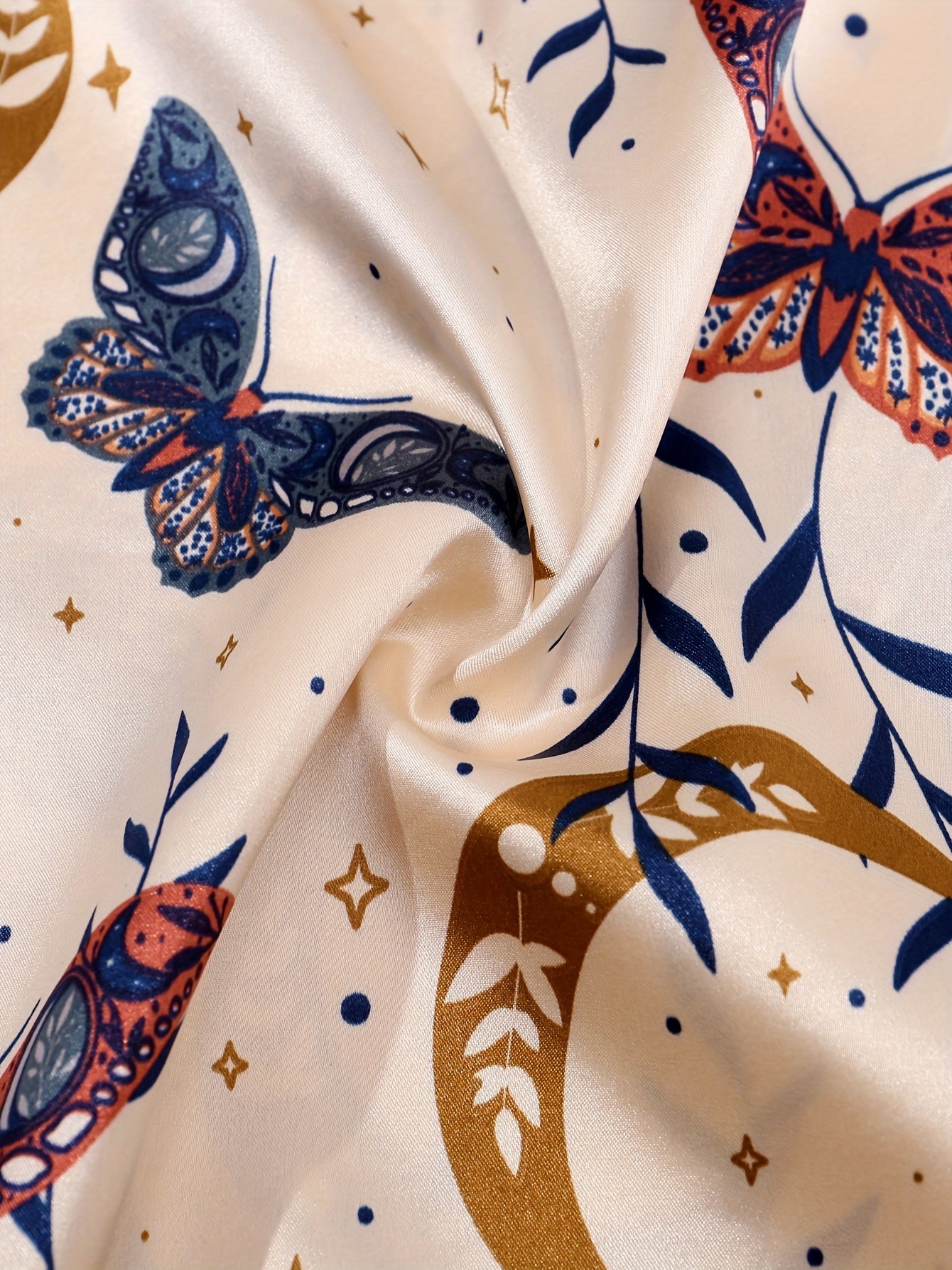 Butterfly Pattern Pajamas with Satin Print Suspender Pajamas