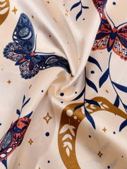 Butterfly Pattern Pajamas with Satin Print Suspender Pajamas
