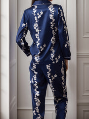 Floral Satin Pajama Set Long Sleeve & Lounge Pants