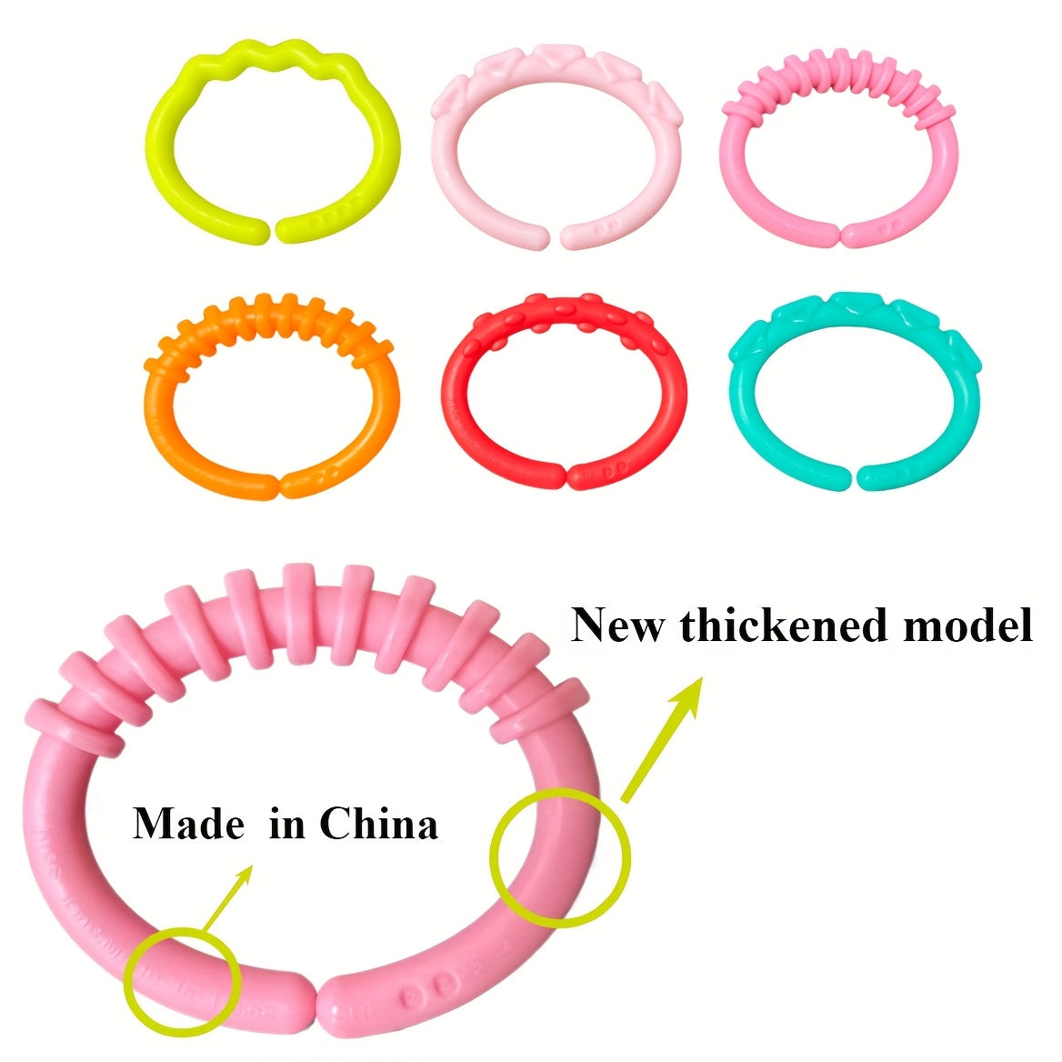Plastics Connecting Rings Toy Hanging Stroller Crib Playmat Attach Toys
