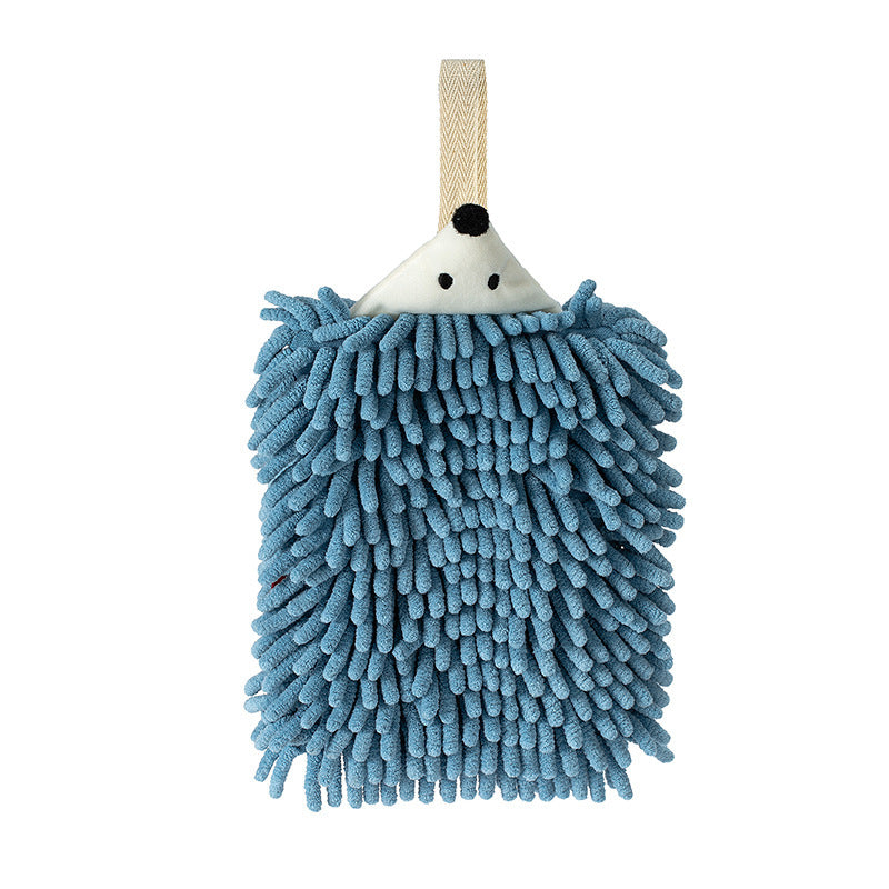 Cartoon Hedgehog Chenille Fingertip Towel - Soft Hand Drying Towel