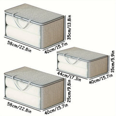 Large Capacity Storage Bag With Handles Portable Non-woven Clothes Storage Bag