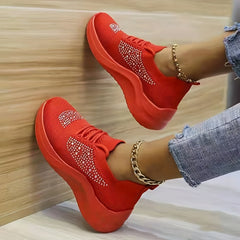 Rhinestone Casual Running Shoes Soft Sole Sneakers