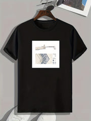 Modern Style Men's Stretch Tee for Summer Outdoor Activities