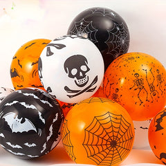 15pcs Halloween Pink Orange Latex Balloons with Ghost Bat for Party Favors