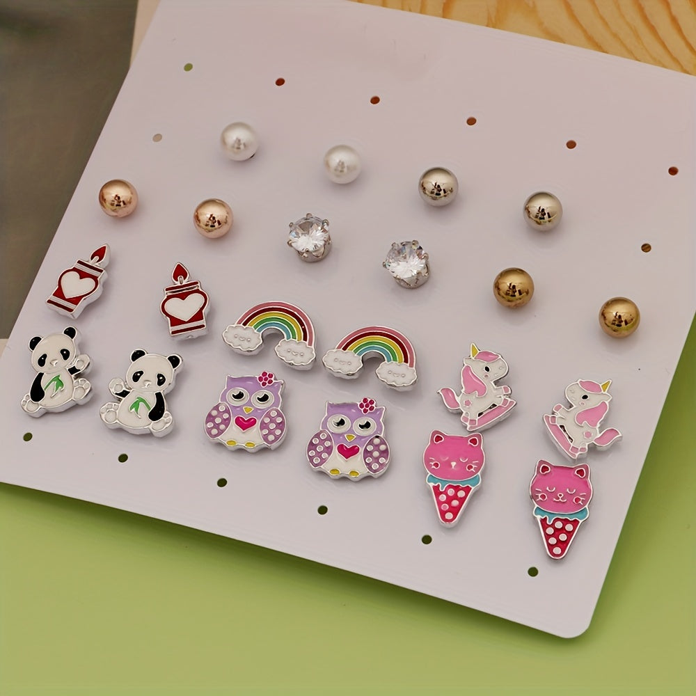 Hypoallergenic Earrings Set 11 Pairs Stud Earrings For Girls