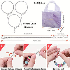 66Pcs DIY Charm Bracelet Necklace Kit for Girls Beads Pendants Chains