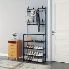 Freestanding Coat Rack with Shoe Storage, 59.99 cm