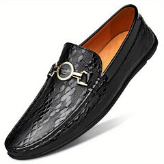 Men's Leather Loafers Casual Beanie Shoes