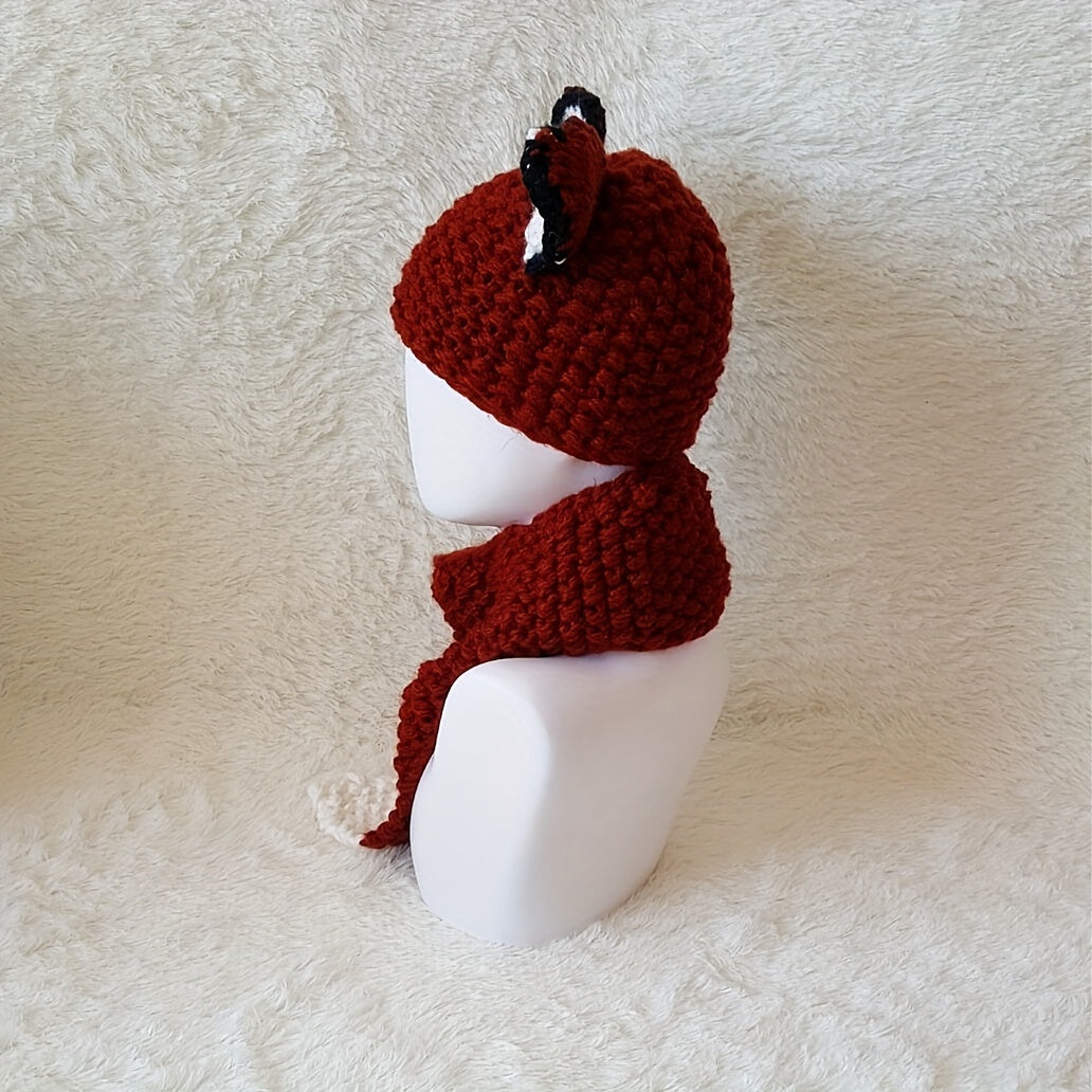 Kids Cartoon Squirrel Hat & Scarf Set