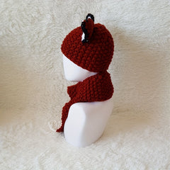 Kids Cartoon Squirrel Hat & Scarf Set