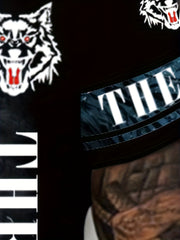 Dragon & Wolf Print Men's Crew Neck T-shirt for Summer