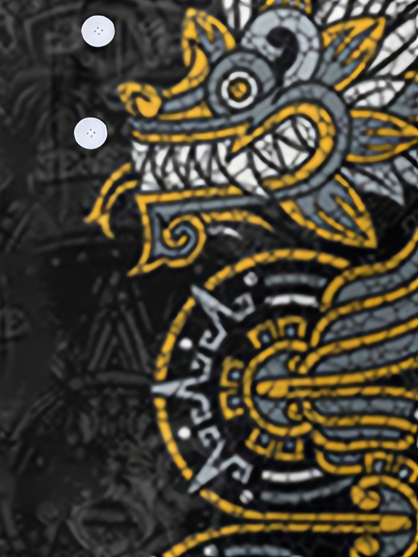 Dragon Pattern Men's Short Sleeve Shirt