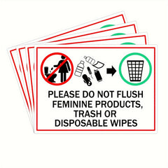 4pcs Women's Supplies Garbage Signs - Waterproof Business Stickers