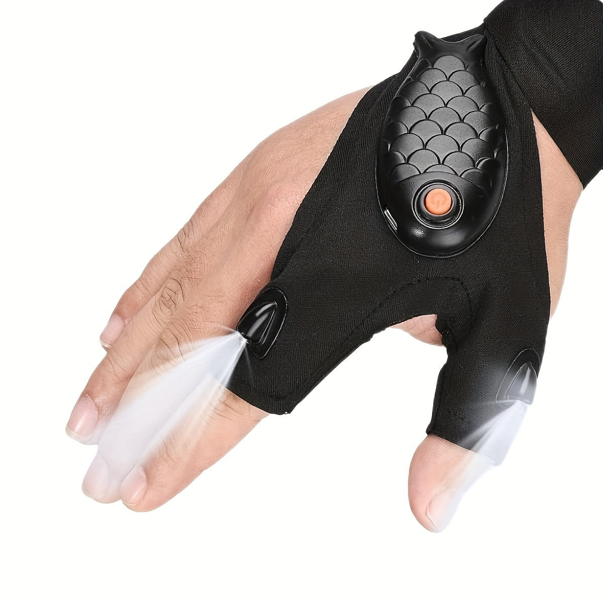 Waterproof LED Light Fingerless Glove USB Rechargeable