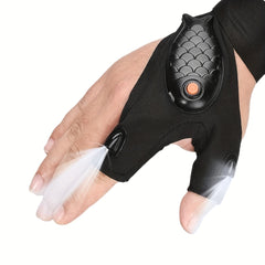 Waterproof LED Light Fingerless Glove USB Rechargeable