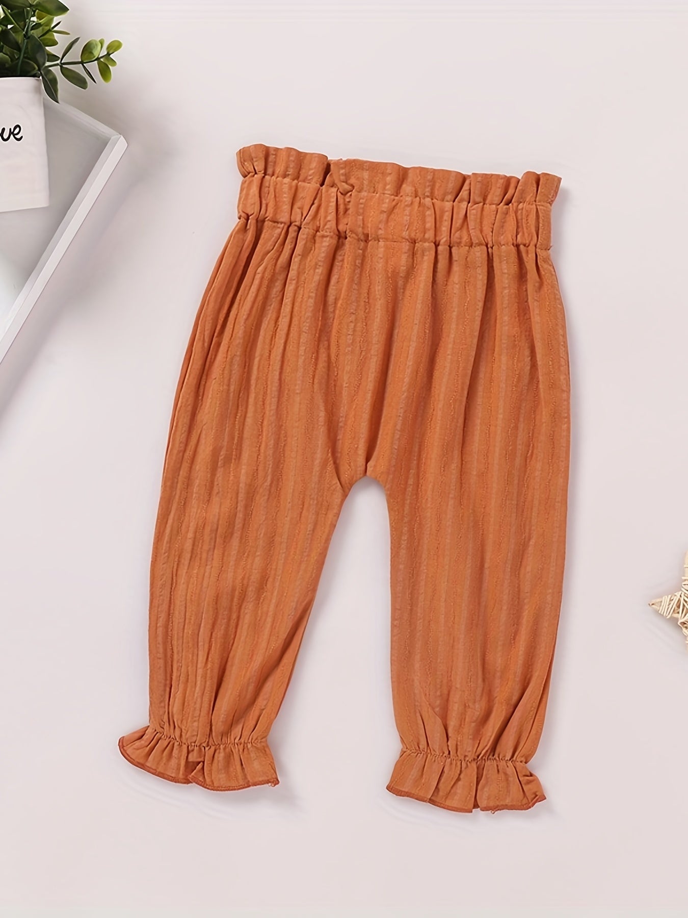 Baby Girl s Casual Elastic Waist Pants Kid s Comfy Trousers