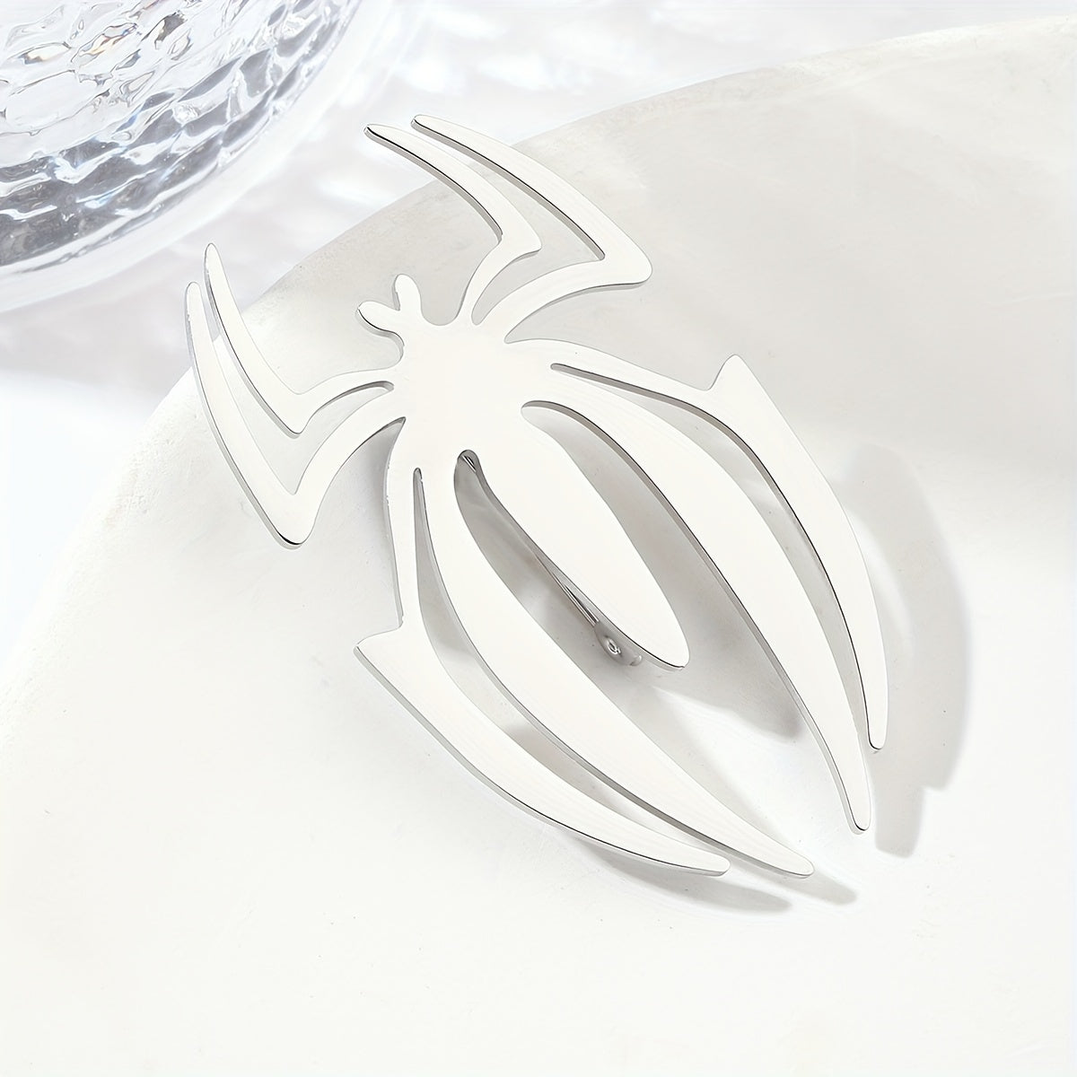 Steel Hollow Spider Brooch Silky Scarf Buckle Collar Pin