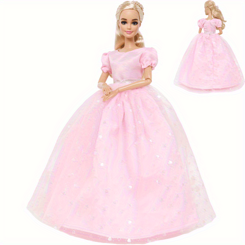 YADIYADI Princess Doll Wedding Party Dress Pink Tulle Flared Skirt