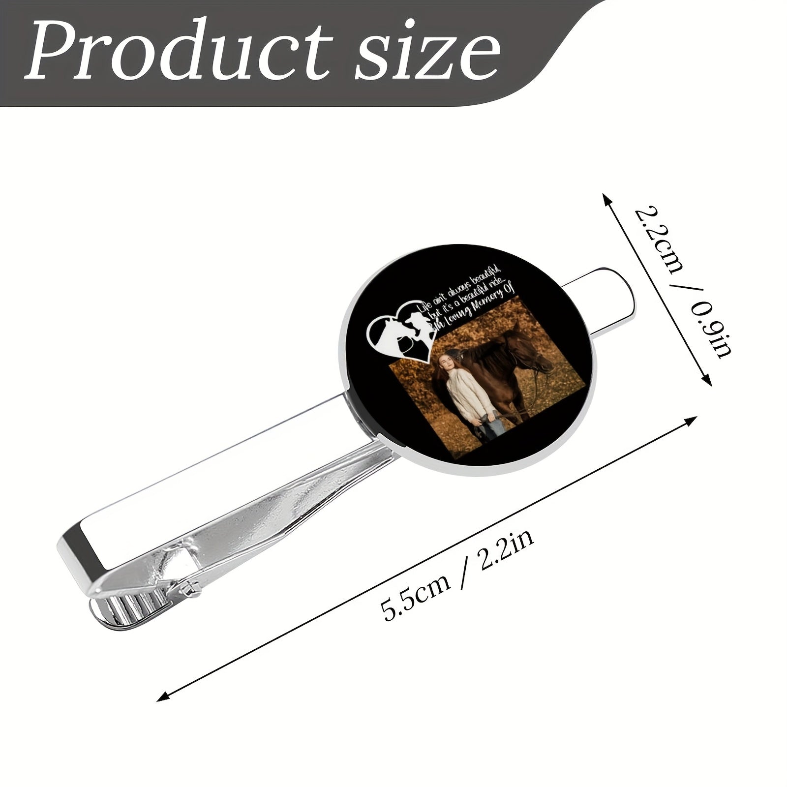 Personalized Memorial Tie Clips Set of 2 with Photo Logo