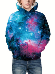 Colorful Starry Night 3D Print Boys Hooded Sweatshirt